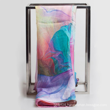 Digital print chiffon long scarf 2016 fashion